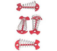 Yctze 4pcs Pali della Tenda a Liscia - in Lega di Alluminio e Pioli a Baldacchino in Acciaio Inossidabile con Molla Maggiore stabilità su Ponti e Assi di Legno (rosso)