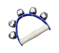 Yctze 5 Campanello da Slitta Portatile da 5 Campanelli con Manico in Legno per l'educazione Musicale dell'asilo e le attività di Gruppo (BLUE)