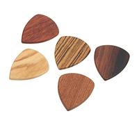 Yctze 5pcs Picks Guitar Non Slip in Legno con Scanalature per Strofing e Comfort Potenziati - per il Palcoscenico Folk Suonare