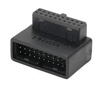 Yctze Adattatore del Pannello Frontale USB 3.0 da 19pin a 20pin Verticale con Gomito a 90 ° per Scheda Madre per PC - Installazione Veloce, Facile (Stile A.)