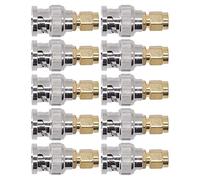 Yctze Adattatore SMA Maschio a BNC Maschio da 10 Pezzi - Connettori di Conversione Cavo Coassiale RF per Varie Applicazioni