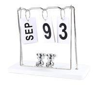 Yctze Adorabile Calendario di Lancio in Metallo in Legno di Orso per Ufficio e Dormitorio | Calendario Perpetuo Riutilizzabile con un Design Facilmente Appeso (Altalena Bianca)