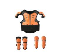 Yctze Attrezzatura per Bambini da Cross, Protezione per il Torace, Gomitiere, Ginocchiere, Protezione per Armature da Equitazione per Bambini Dai 4 Ai 12 Anni, con Cinghie Regolabili, (ORANGE)