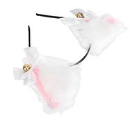 Yctze Canna per le Orecchie del Gatto Grazioso Peluche con Campane con Campane per Halloween, Cosplay, Feste e Abbigliamento Quotidiano - e Comodo (WHITE)