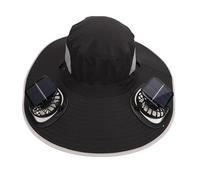 Yctze Cappello da Ventola Solare per Uomini con 3 velocità, Cappello a Secchio UPF50 con 2 Ventole a Energia Solare e Largo Bordo per Le Avventure all'aperto (Black)