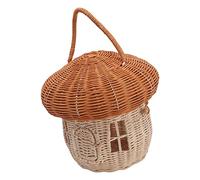 Yctze Cesto a Forma di Funghi Intrecciati a Mano - Cestino Portatile Vintage Carino per Decorazioni per la Casa, Oggetti di Scena Fotografici e Giocattoli per Bambini