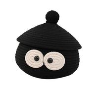 Yctze Cesto di Stoccaggio Desktop con Corda di Cotone con Coperchio, Simpatico Bidone in Tessuto Sferico per Calzini e Rifornimenti per Ufficio