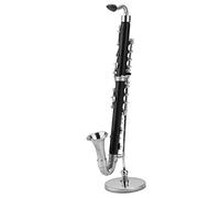 Yctze Clarinetto in Miniatura con Supporto e Replica di Strumenti Musicali Figurine da Collezione Accessori Modello Decorazioni per la Casa Ornamenti da Esposizione Clarinetto in Miniatura Modello