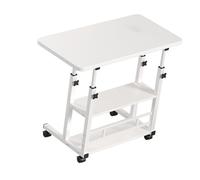 Yctze Comodino Servitore con Ruote - Comodino con Ruote Ripiani a 3 Livelli Altezza Variabile Mobile Ergonomico Scrivania per Laptop Camera da Letto Dormitorio - Tavolo per Laptop con