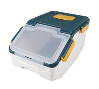Yctze Contenitore di Stoccaggio del Riso Ermetico, Cestino per Cereali Multifunzionale per Farina e Cibi Asciutti nel Lago Blu Profondo (11lb 7,5 x 9,1 x 7,7 x 14 pollici)