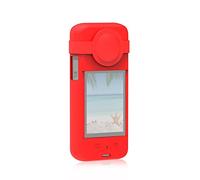 Yctze Coperchio di Protezione in Silicone della Telecamera Panorama con Prole a Prova di Shock con Cappuccio per Lenti Compatibili con Accessori Fotocamera X3 (rosso)