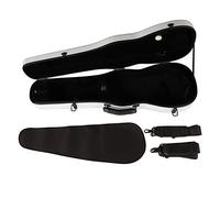 Yctze Custodia di Violino Leggero in Fibra di Carbonio con Igrometro e Cinghie per Ulti e Ity (Caffè) (Grigio argento) (Ceramica bianca)