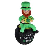 Yctze Decorazione di Leprechaun Gonfiabile Luminoso per Il Giorno di San Patrizio - Arredamento per Vacanze all'aperto al Coperto di Altezza. (Plug 220v)