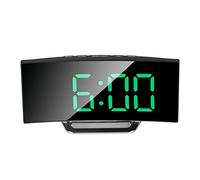 Yctze Elegante Sveglia Digitale con Funzione Luminosa a LED, Design Speciale a Specchio, Display Curvo Intelligente, Funzione Snooze, Camera da Letto Perfetta, Ufficio e Decorazione della Casa