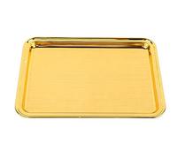 Yctze Elegante Vassoio da Portata Dorato - Vassoio da Tavolo Rettangolare Decorativo Multiuso per Servire Cibo, Snack e Bevande, Ideale per la Casa e l'ospitalità (L)