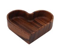 Yctze Elegante Vassoio per Porzione di Noce-piastra di Frutta in Legno a Testura Multifunzionale per Snack, Dessert e Decorazioni per la Casa (A forma di cuore)