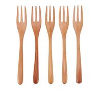 Yctze Forchette in Legno Robuste e Resistenti All'usura, 5 Forchette da Insalata da 7.5 Pollici con 3 Rebbi Realizzate in Legno di Prima qualità per Un'elegante Atmosfera da pranzo.