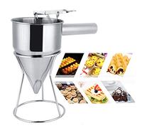 Yctze Funnel in Acciaio Inossidabile con Staffa per in - Design Ergonomico per Facile Versamento e Pulizia - Ideale per la Produzione e il Condimento di Palline da Polpo