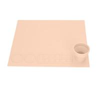 Yctze Grande Tappetino da Pittura in Silicone per Bambini - Non Slittamento, Facile da Creare con Tazza per Scarabocchi, Fai -da te e Gioco (giallo arancio)