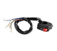 Yctze Gruppo Interruttori Moto Interruttore Manubrio Controllo Kill Start Switch 7/8 Pollici 22 Mm On Off Start Kill Fili Lunghi Resistenti Alle Intemperie con Pulsante Rosso Nero per
