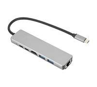 Yctze Hub Multifunzione Type-C 6 in con USB 3.0 e Gigabit Ethernet per connettività e Prestazioni