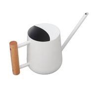 Yctze Inacqua in Acciaio Inossidabile Can 900 Ml con Braccio Lungo e Manico in Legno - Elegante Pentola per Annaffiatori per Giardinaggio Interno Ed Esterno (WHITE)