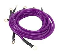 Yctze Kit Cavo di Messa a Terra per Auto da 5 Pezzi, Migliora le Prestazioni di Avviamento a 48 V, Alluminio Rivestito in Rame con Isolamento in PVC per Auto, Camion, Barca, SUV (PURPLE)