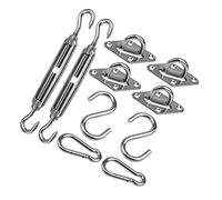 Yctze Kit Hardware per Vela Parasole Premium - Set di Dispositivi di Fissaggio S M6 in Acciaio Inossidabile 304 Installazione di Parasole, Amaca e Altalena - Kit Completo di Installazione Senza