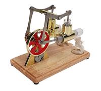 Yctze Kit Modello Motore Stirling Modello Motore Stirling a Due Cilindri in Lega di Zinco e Vetro 6,7 X 5,1 X 3,7 Pollici Pistone Visibile a Basso Rumore per Progetti Scientifici in