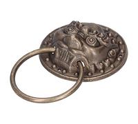 Yctze Knocker per Porte in Ottone con Testa di Leone Antico - Tiro della Porta retrò per la Decorazione della Casa - Hardware Elegante per Cortili in Legno e Doppie Porte