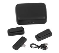 Yctze Microfono Lavalier Wireless Microfono a Latenza Ultra Bassa Cancellazione del Rumore Durata della Batteria di 12 Ore Microfono Compatto con Clip da Bavero da 2,4 G con Custodia