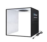 Yctze Mini Fotografia Portatile LightBox con 80 Pezzi di LED di Alta qualità per Scatti Stumpietti Pieghevoli e Facili da Pulire a 6 Fondali Colorati per Immagini Impeccabili Ideali (BLACK)