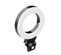 Yctze Mini Luce Anulare a LED da 4 Pollici per Laptop - Illuminazione per Videoconferenze con Clamp/Holder, 3 modalità, Dimmerabile 3200K-6500K, Alimentazione USB per Streaming e Riunioni Online