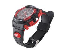 Yctze Orologio Digitale di con Funzioni Multifunzionali, Cinturino in Morbido PU e Display LED - Dai 5 Ai 16 Anni (rosso)