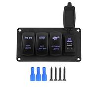 Yctze Pannello interruttori luci Fuoristrada Interruttore Interruttore Dual Light 12/24V 3 Interruttori + FARI Posteriori/Barra LUCI A LED off-Road 3.4A Caricabatteria da Auto Doppio Luminosa Fuori