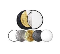 Yctze Pannello Riflettore della Luce Pieghevole da 5 in 1 Pannello Riflettore della Luce Pieghevole Multi Portatile in Bianco in Oro Argento Morbido per la Fotografia, 32 Pollici/80 (80 cm / 31,5