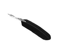 Yctze Penna d'oca Vintage Classica con Piume - Elegante Penna Stilografica Calligrafica per la Scrittura Artistica (BLACK)