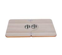 Yctze Piano Tavolo Pieghevole per Pannello da Scrivania Pieghevole in Legno con 2 Portabicchieri in Acciaio Inossidabile Rimorchio Yacht Ponte per Barche Piano Tavolo per Barche Marine/RV e