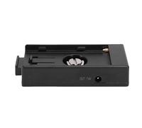 Yctze Piastra Adattatore Batteria NP F970, Alloggiamento in Lega di Alluminio ABS con 2 Porte di Uscita DC 5,5x2,1 Mm e Supporto Hot Shoe, per Fotocamere DSLR Fotocamere Mirrorless