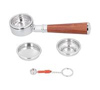 Yctze Portafilter Senza Fondo da 58 Mm con Manico in Legno per Macchine per caffè - Accessorio per il caffè Essenziale per i Baristi della Casa (#1)