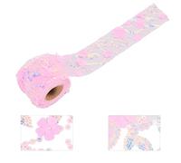 Yctze Rotolo di Tulle Glitterato Rotolo di Tulle 10 Metri Paillettes Ricamati Fiori Nastro di Rete Accessori Decorativi Artigianali Nastro di Scintillante Bobina di Tessuto Decorazione di Nozze