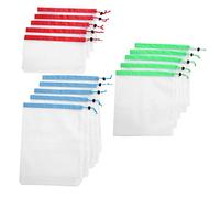 Yctze Sagni in Rete da di Corse Riutilizzabili da 15 Pezzi - 3 Dimensioni per Vaccini, Giocattoli, Frutta e Verdura - Soluzione di Stoccaggio Leggera in Blu, Rosso, Verde