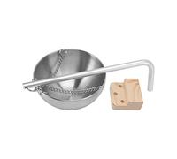 Yctze Sauna Ciotola in Acciaio Inossidabile Tazza di Olio di Aromaterapia con Blocco in Legno per Un'Esperienza di Sauna Avanzata (S 6,9 x 4.9 x 1.6in)