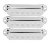 Yctze Set di 3 Copri Pickup Single Coil in Ottone 48mm/50mm/52mm per Chitarra Elettrica ST SQ, Ideale per, Pickup Oro Stile Vintage, Accessori per Strumenti Musicali (SILVER)