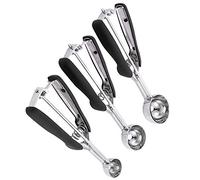 Yctze Set di 3 per Gelato, Paletta per Biscotti in Acciaio Inossidabile, Paletta di Rimbalzo per Risparmiare Sforzo per Scavare il Gelato e Raccogliere Frutta (BLACK)