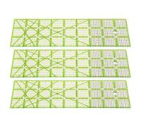 Yctze Set di 3 Righelli per Quilting - Righelli da Cucito Rettangolari Grandi da 9 Pollici con Linee Verdi e Contrassegni degli Angoli di Taglio, Progetti di Quilting Ideali e Lavori di Cucito