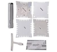 Yctze Set di Misurazione della Chitarra con Righello T, Altezza della Corda e Strumenti di Distanza in Acciaio Inossidabile per la Configurazione (SILVER)