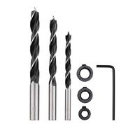 Yctze Set di Punte per Trapano, Include Guida e Collari (Drill Bits) | Spigoli vivi, lega di alluminio resistente, varie dimensioni, sicuro da usare, adatto per binari del ponte