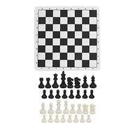 Yctze Set di Scacchi, Scacchiera in Gomma Pieghevole Portatile, Set di Pezzi degli Scacchi in Plastica con Custodia, Ideale per Principianti, Bambini e Adulti per Migliorare il Pensiero Logico