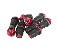 Yctze Set di Viti per Parabrezza M5 X 15 Mm, Bulloni Universali per Parabrezza da 10 Pezzi, con Dadi in Gomma in Alluminio per la Sostituzione del in Nero Argento Blu Rosso (rosso)